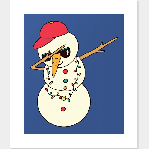 Cute Dabbing Christmas Snowman Wall Art by SLAG_Creative